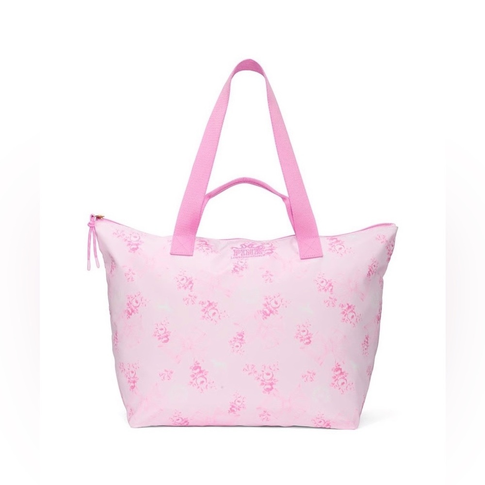 PINK X LoveShackFancy Tote Bag Pink Floral Beaux Icons Regular NWT